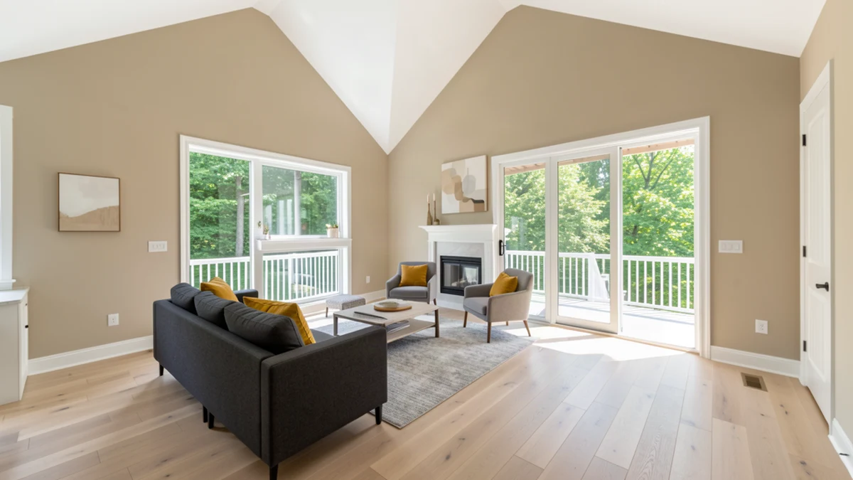 Professional painting contractors in Baltimore County, MD preparing and painting home interior
